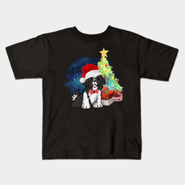 A Shih Tzu Christmas Kids T-Shirt by tribbledesign